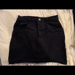 J GALT black denim skirt